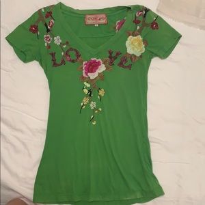 Johnny Was embroidered T-shirt